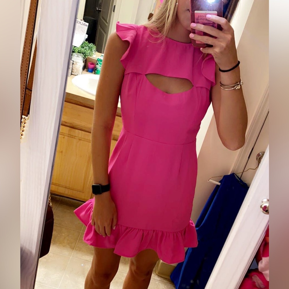 Hot pink mini dress
